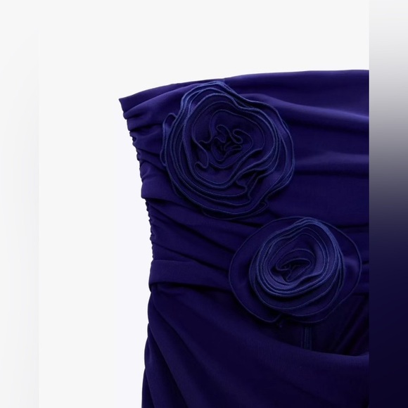 ZARA Blue Floral Détail Cutout Sleeveless Mini Dress - Picture 7 of 10